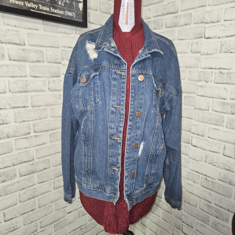 Streetwear Society Blue Jean Jacket Size Large